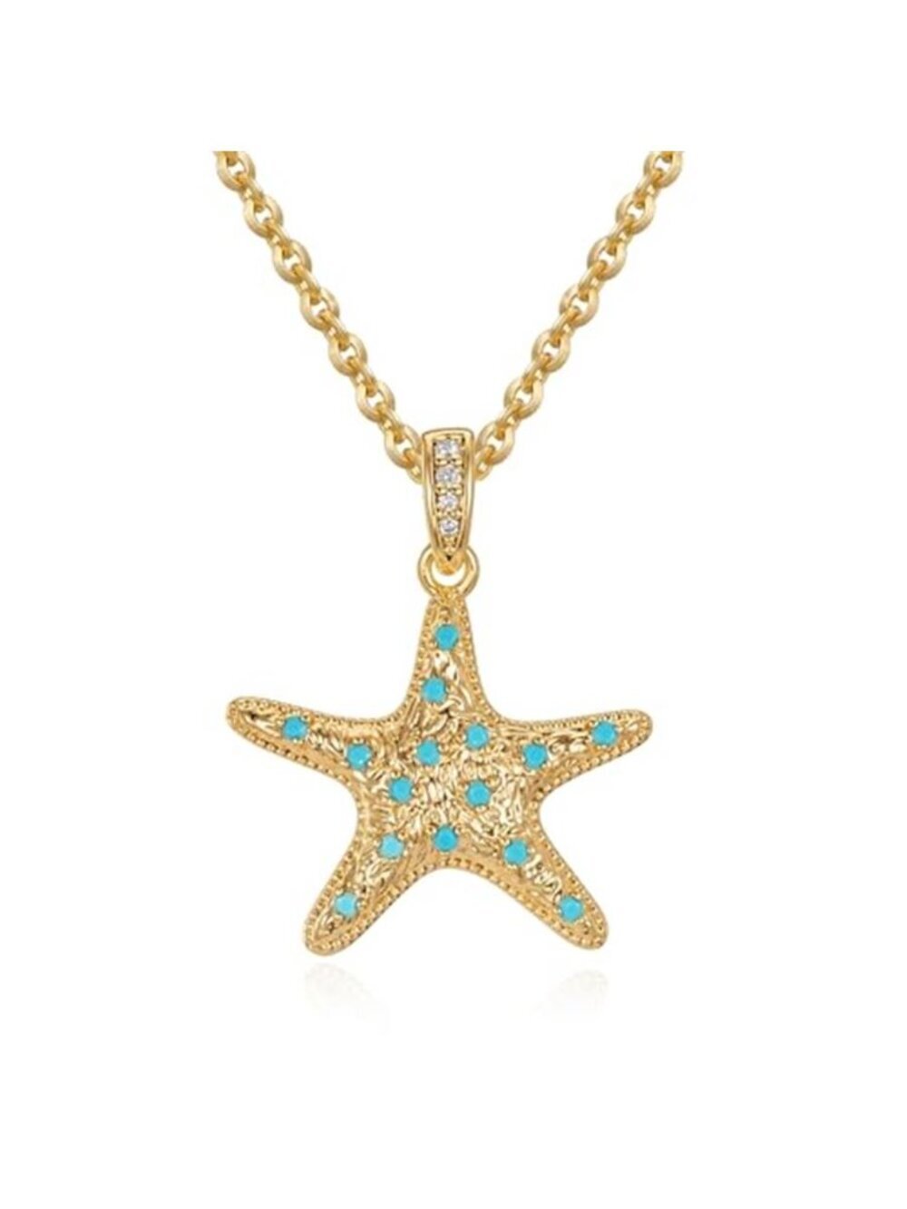 Boho Gold Plated Starfish Necklace Beach Coastal